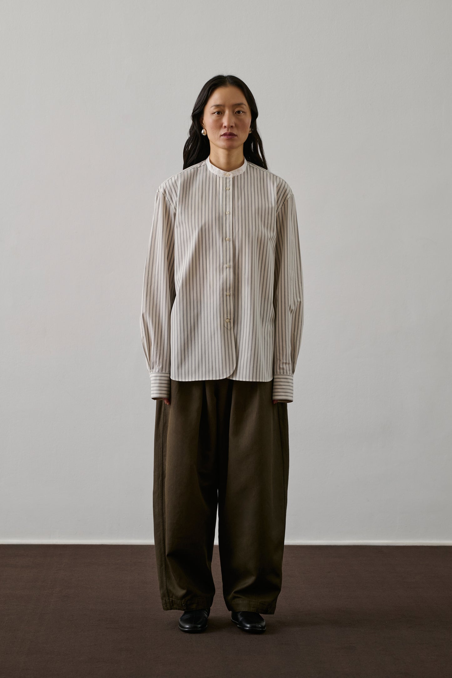 Chemise Bermudes - Blanc Cassé/Noir - Coton - Femme