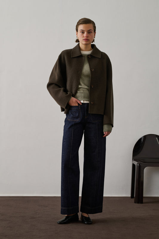 Manteau Gyoda - Kaki Brun - Laine - Femme