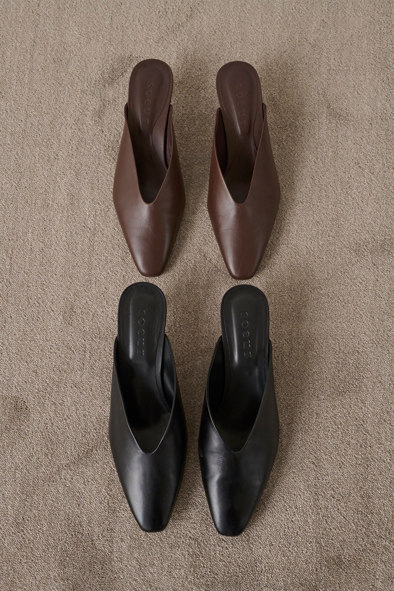 Mules Amalie - Noir - Cuir - Femme