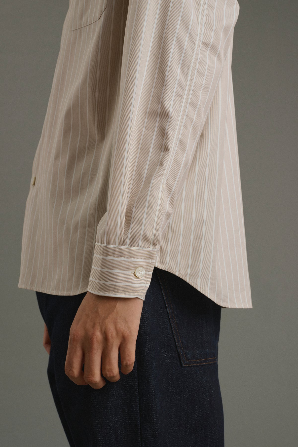 Shirt Glenn - Hazelnut/Ecru - Cotton - Men vue 5