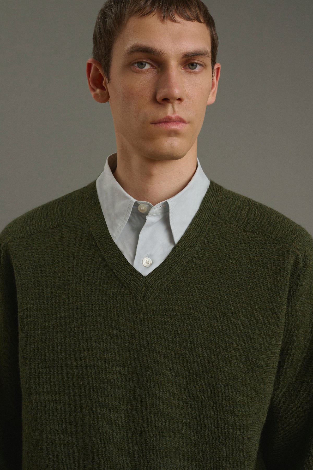 Pullover Themo - Dark Green - Wool - Men