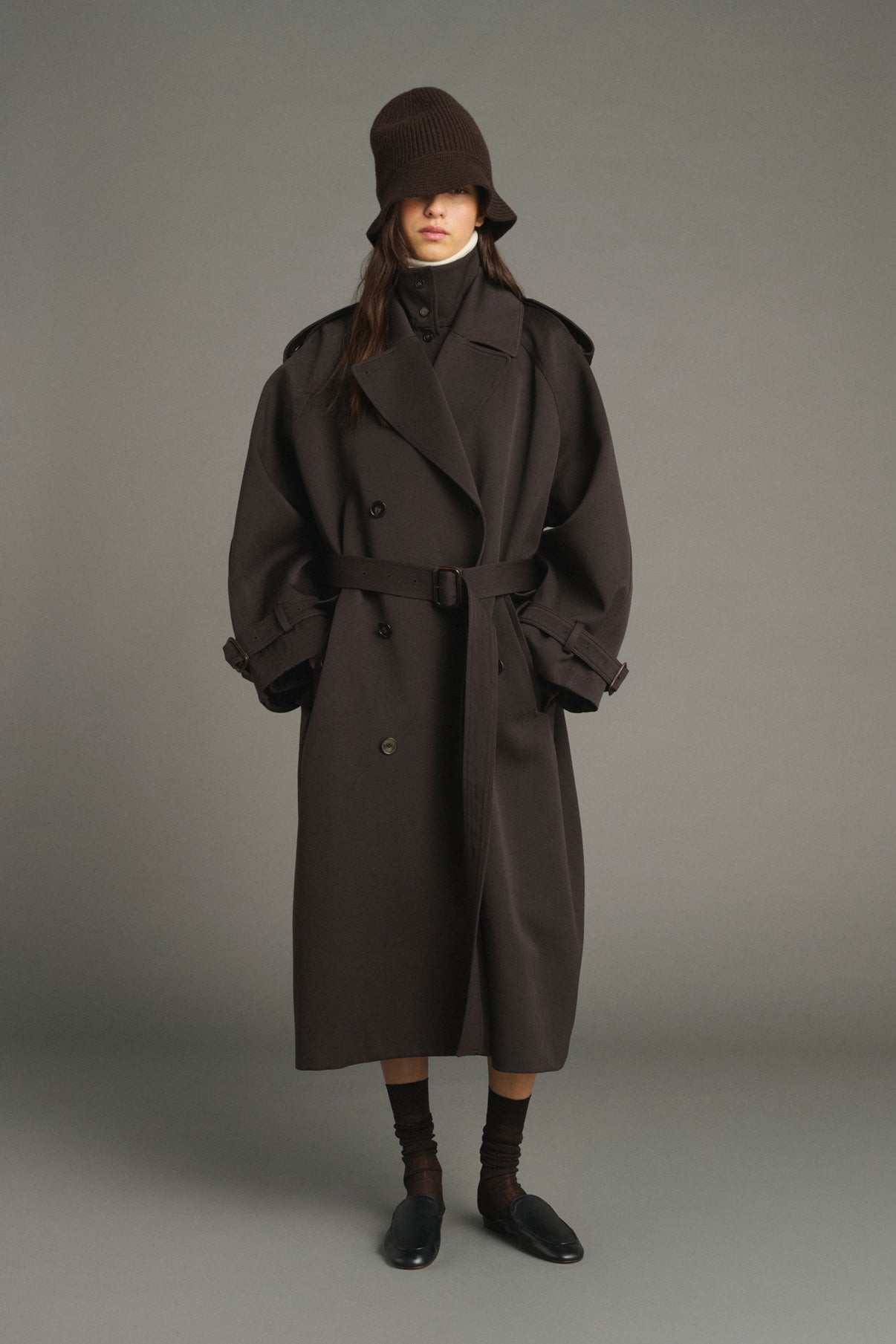 Lazare Coat - Ebony - Wool - Women vue 3