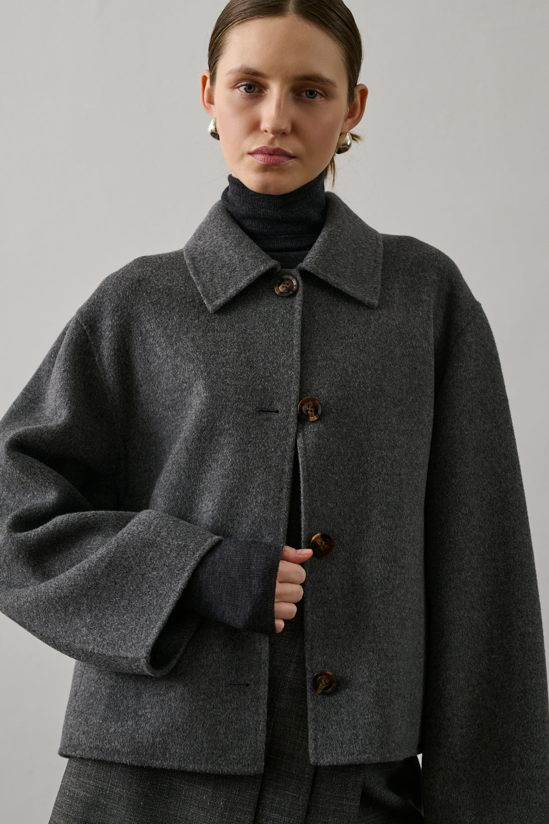 Manteau Gyoda - Gris Chiné - Laine - Femme