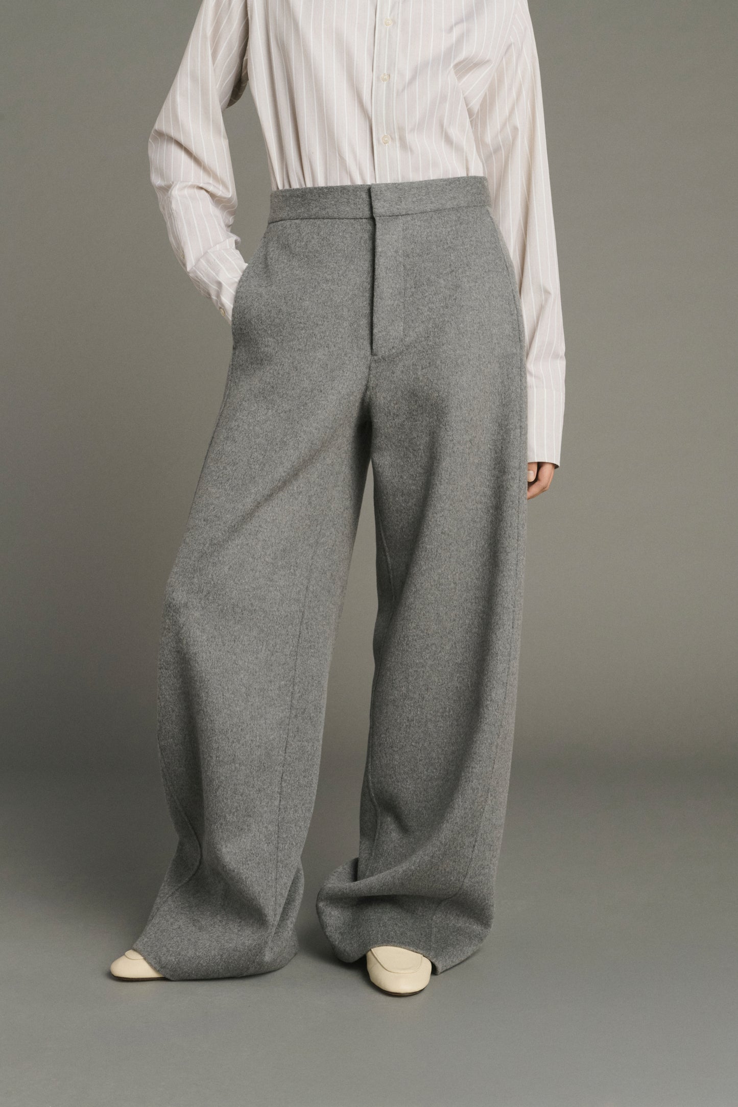 Trousers Horatio - Light Grey - Wool - Women