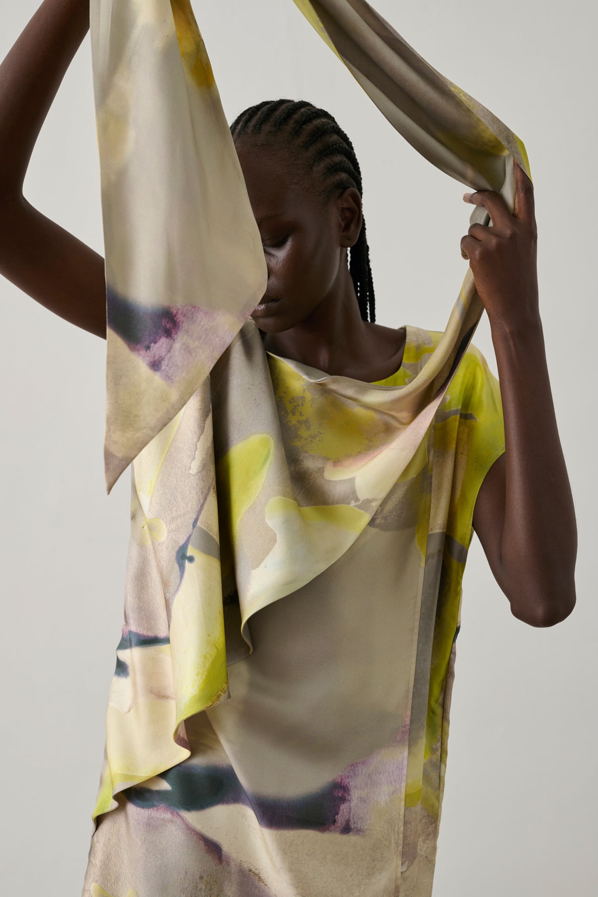 Robe Iberis - Jaune - Soie - Femme vue 4