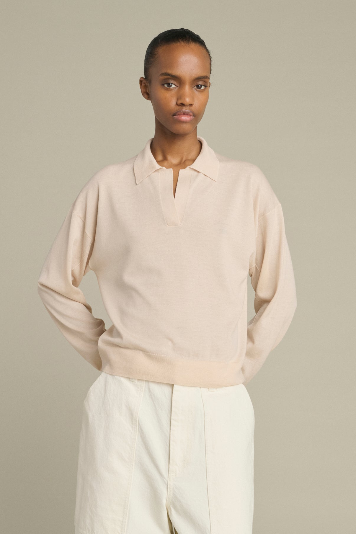 Fleming pullover - Powdery Pink - Merino Wool - Women vue 3