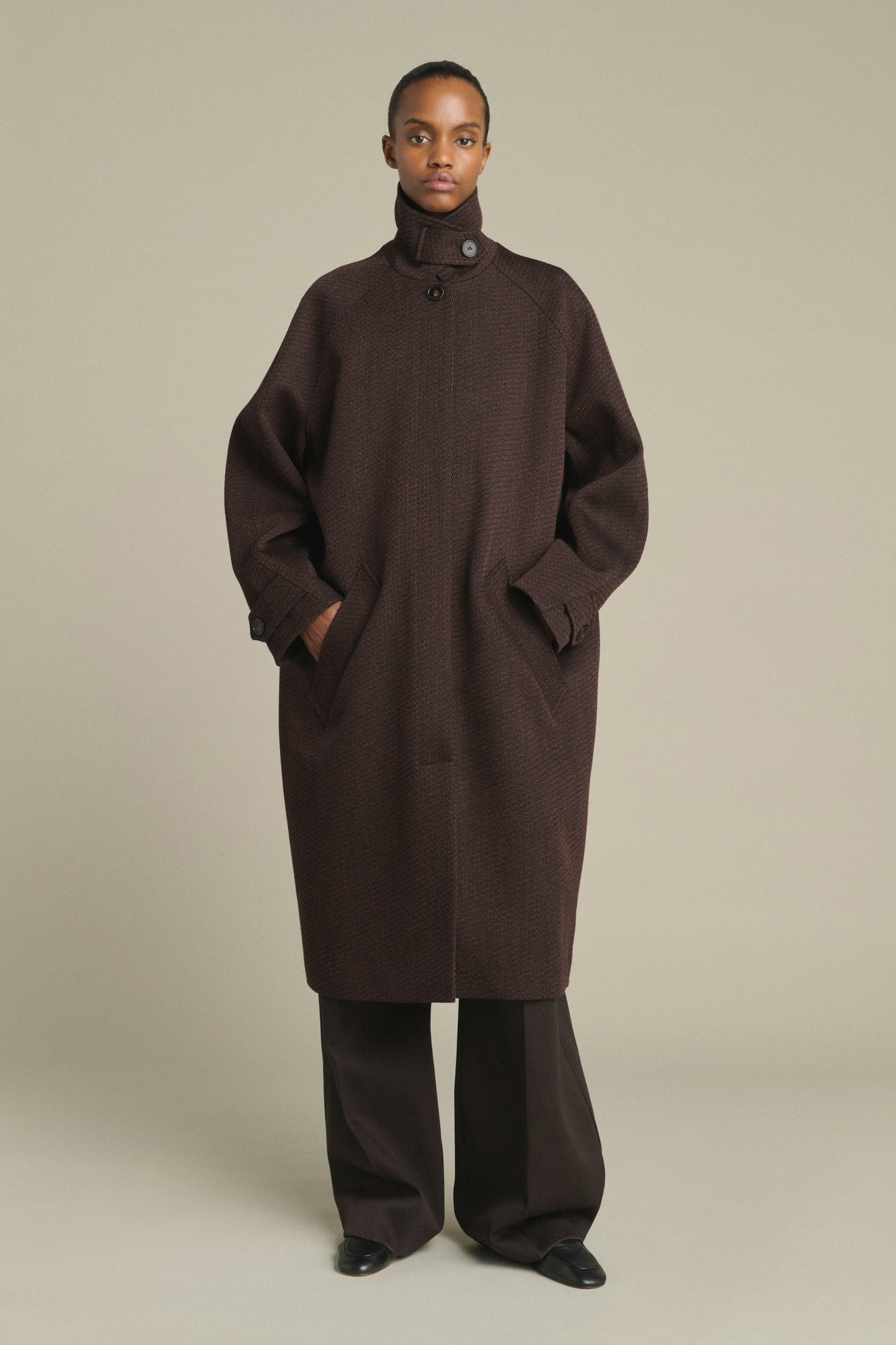 Leandre Coat - Brown/Black - Wool - Women