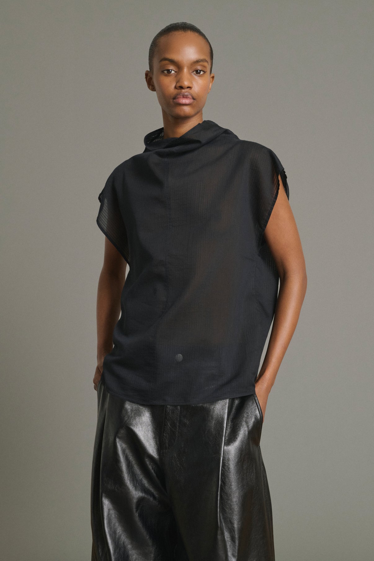 Blouse Izumi - Black - Cotton - Women vue 3