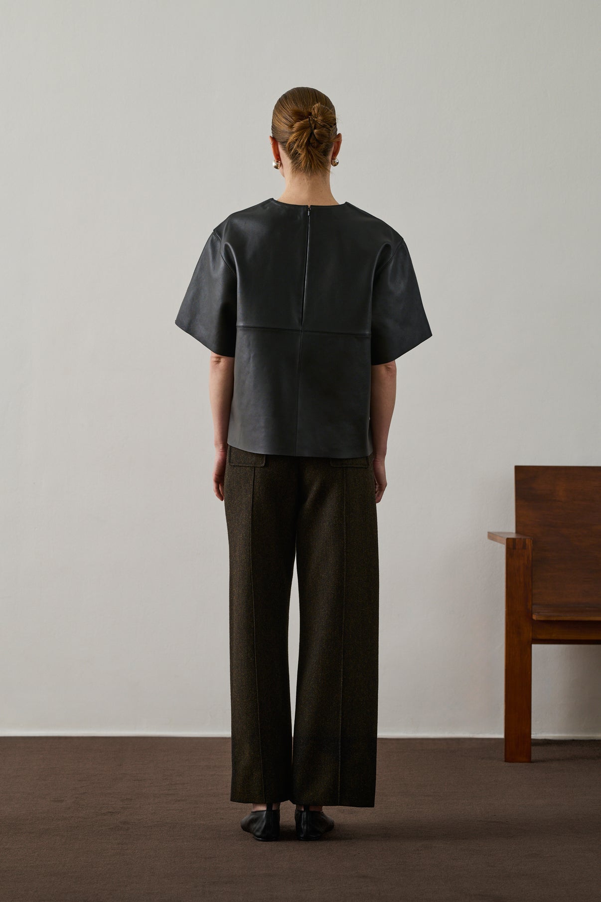 Pantalon Harry - Kaki/Noir - Laine - Femme vue 2