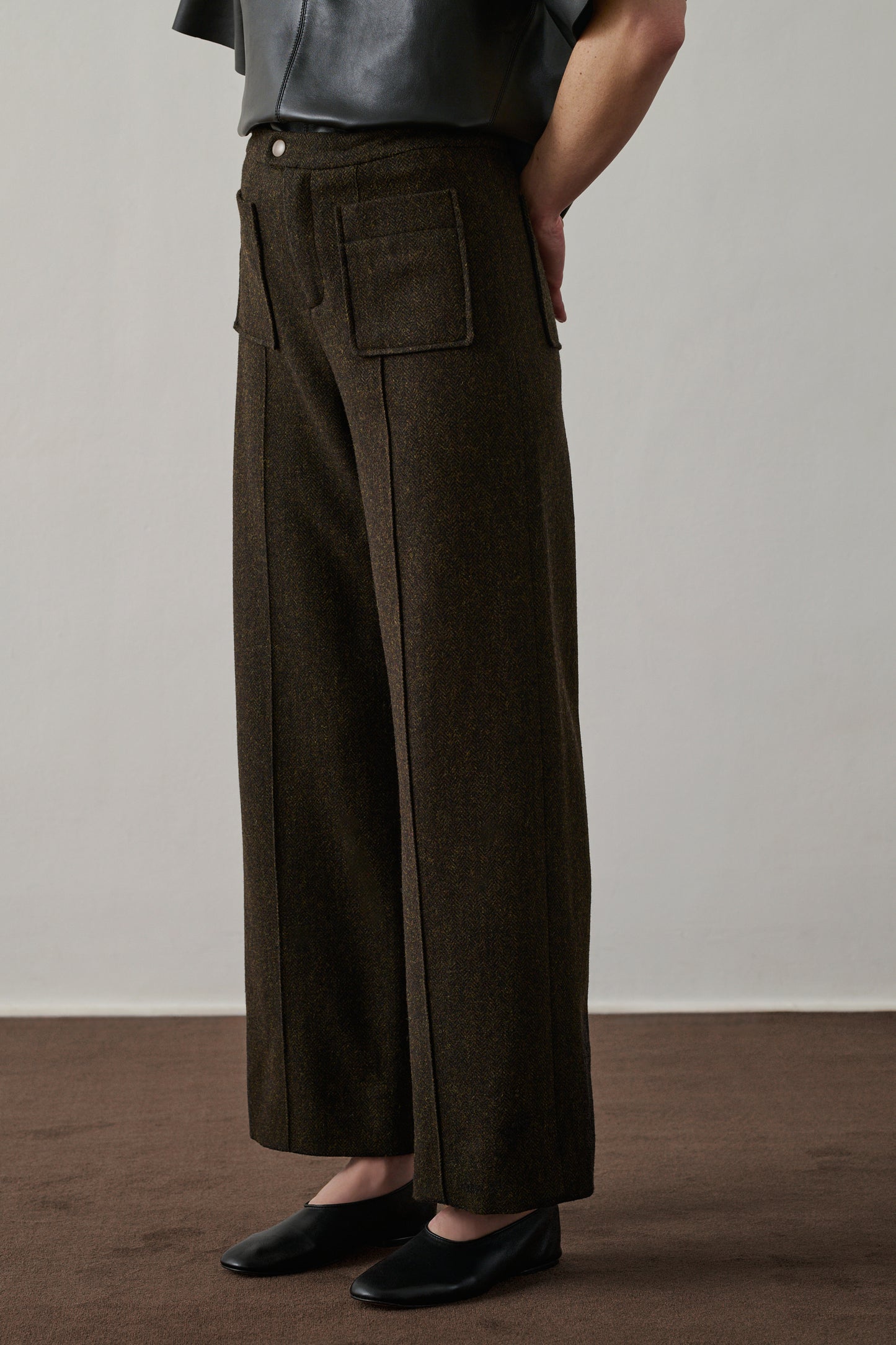 Pantalon Harry - Kaki/Noir - Laine - Femme