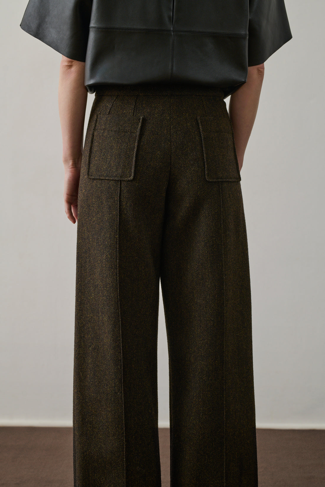 Pantalon Harry - Kaki/Noir - Laine - Femme