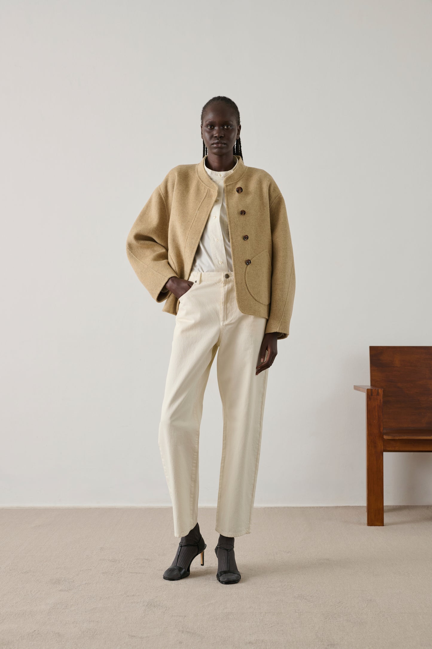 Manteau Windsor - Beige Chiné - Laine - Femme