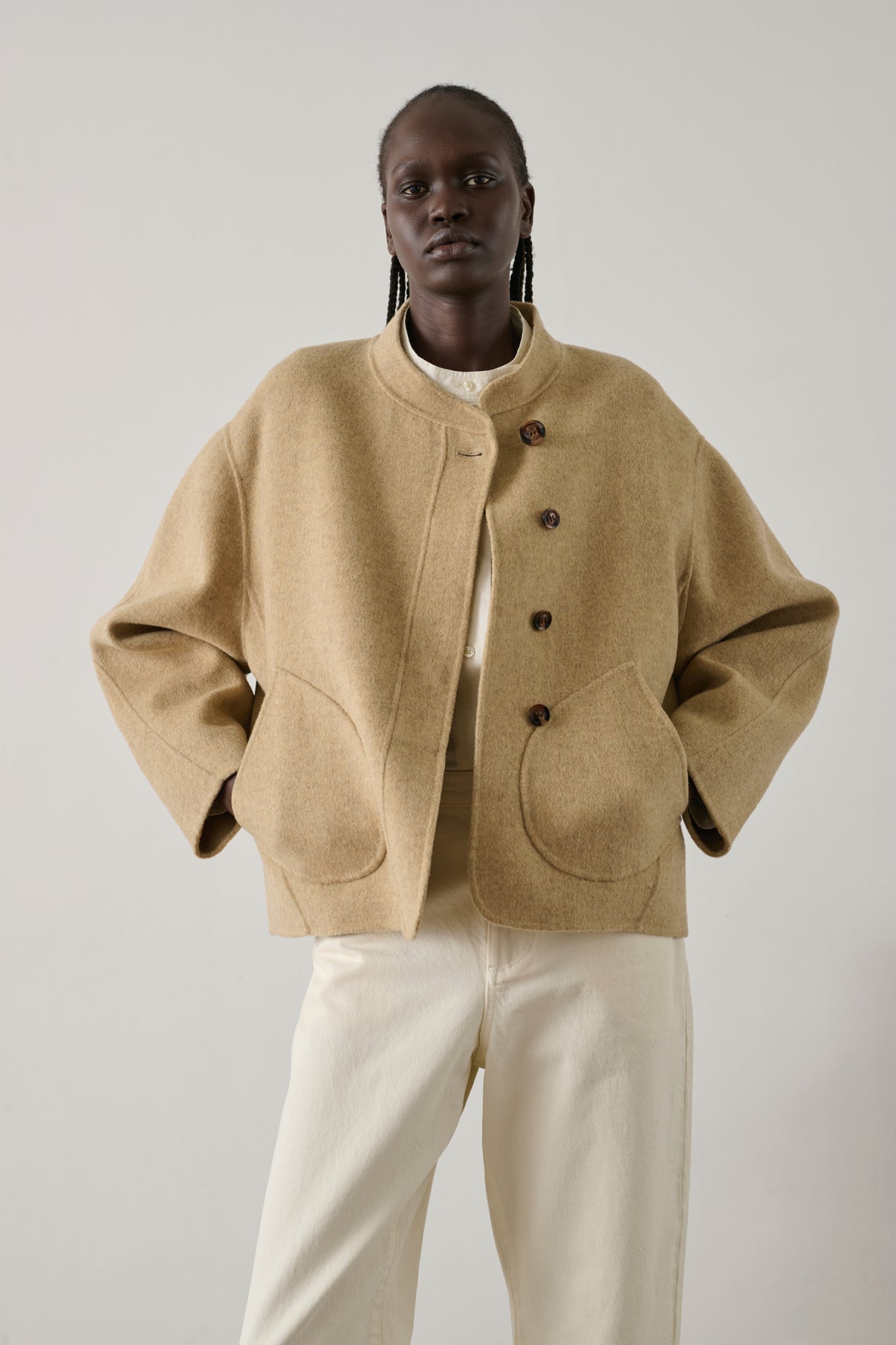 Manteau Windsor - Beige Chiné - Laine - Femme vue 7