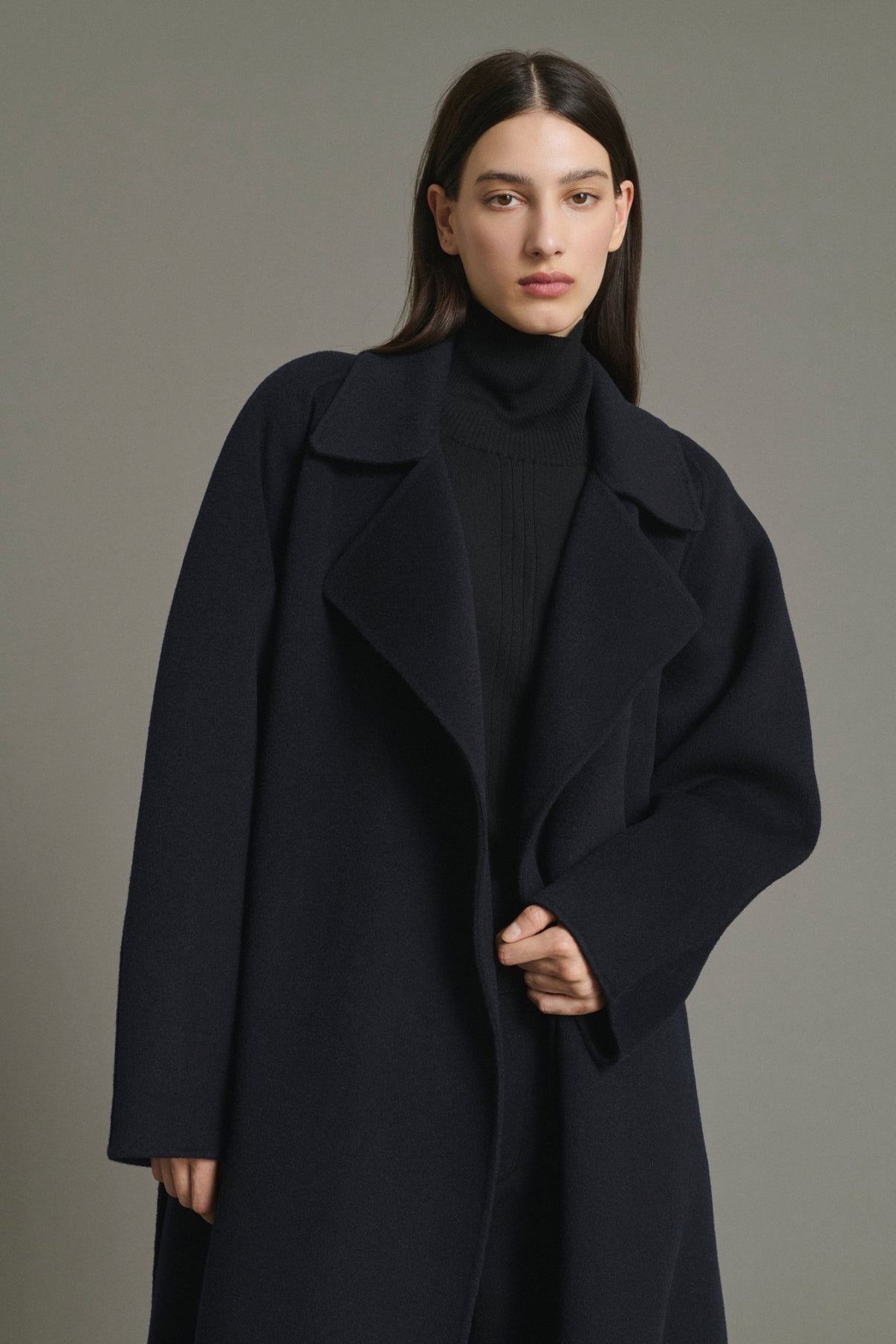 Harvard coat - Deep Navy - Wool - Women vue 3