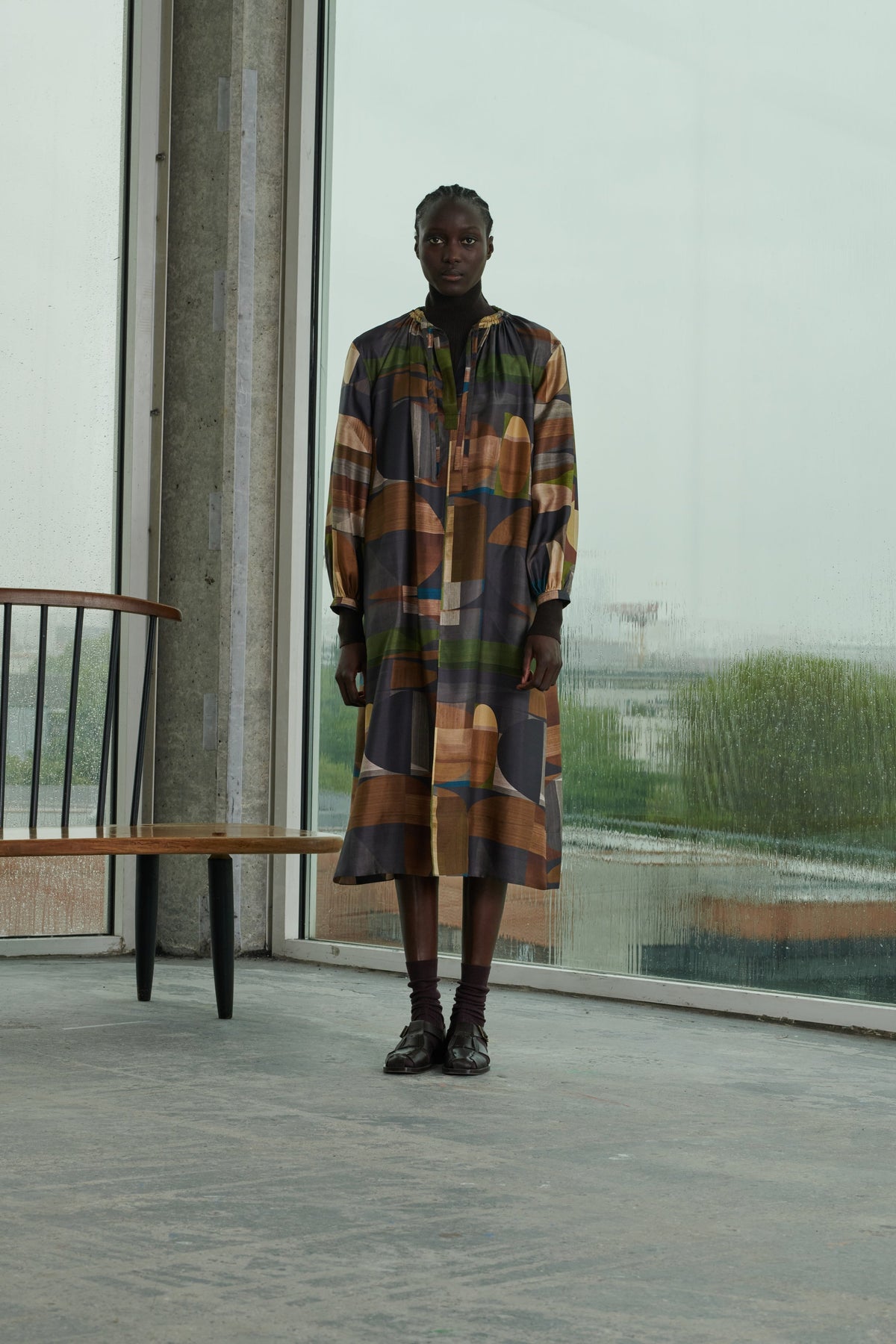 DRESS VANZY GREEN/BROWN vue 5