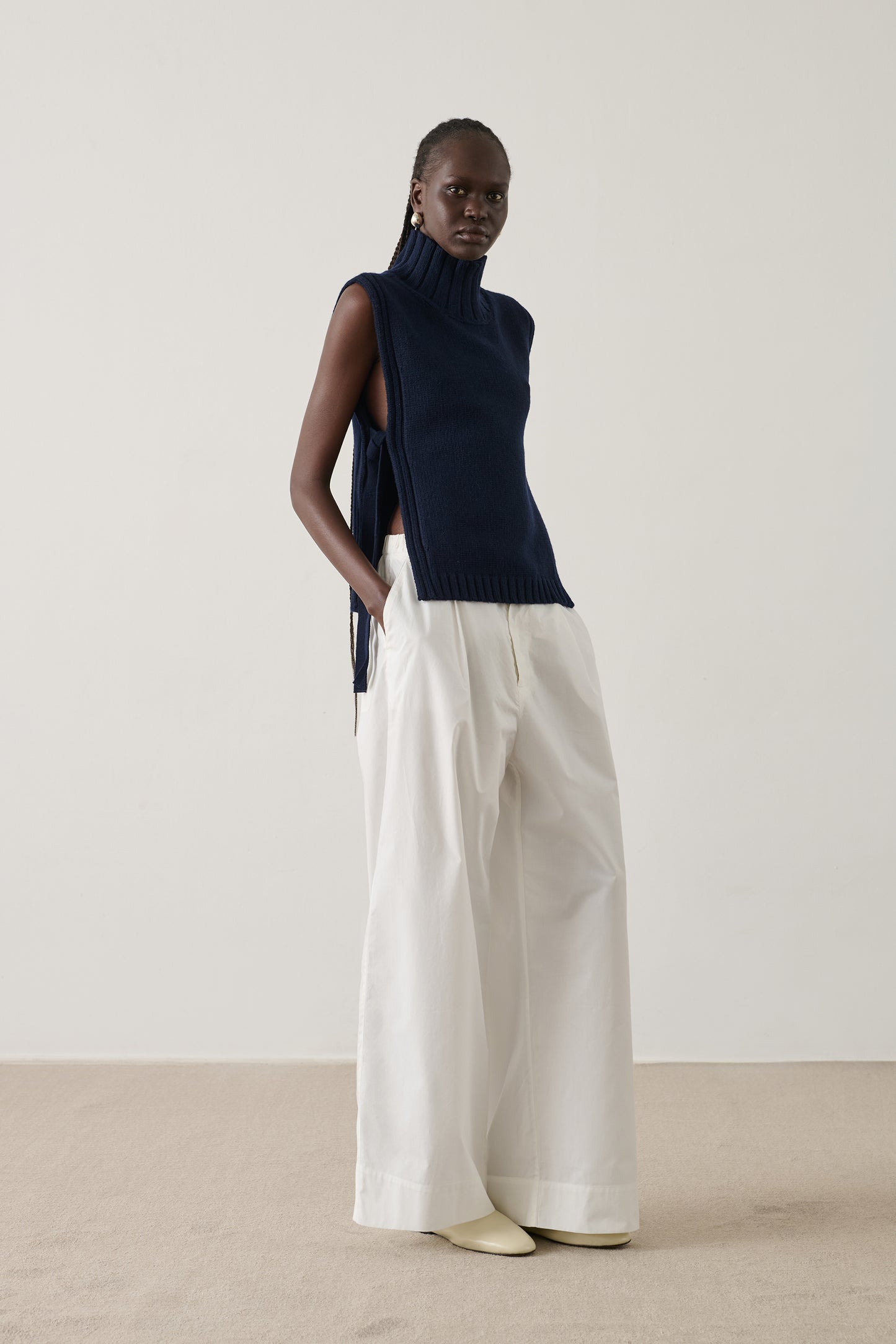 Pullover Or - Navy - Wool - Women