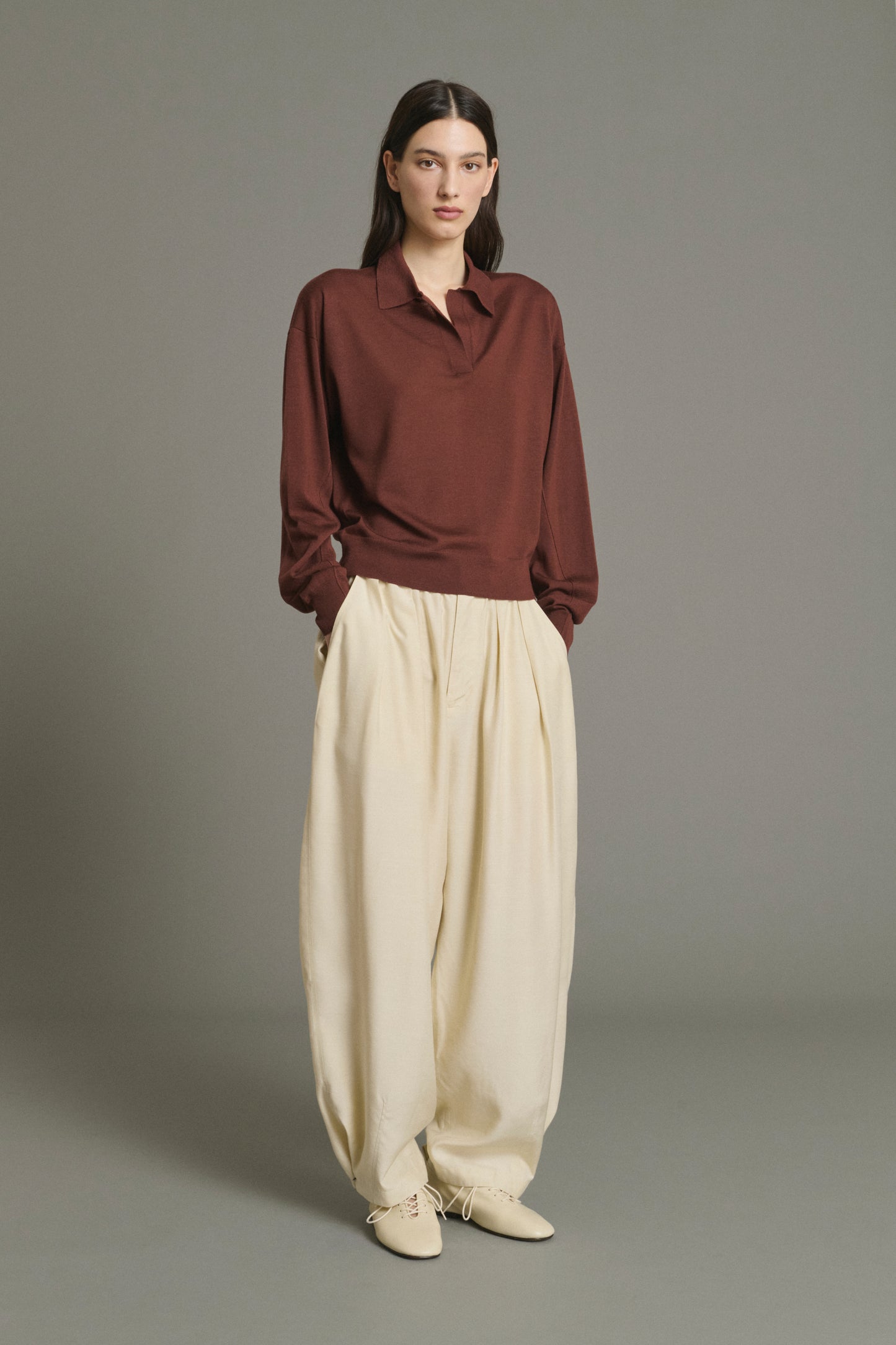 Fleming pullover - Mahogany - Merino Wool - Women