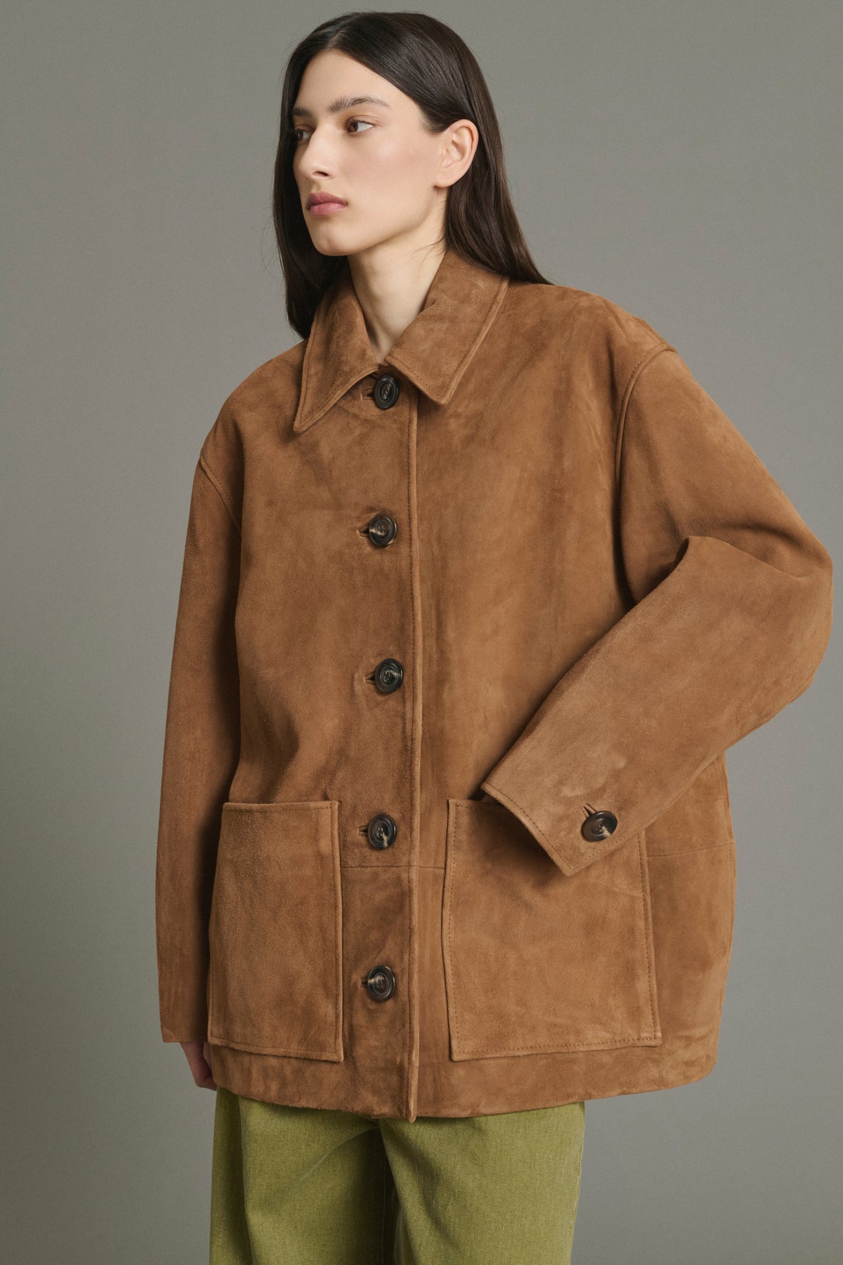 Jacket Vincenzo - Natural Split Leather Women - Soeur vue 3