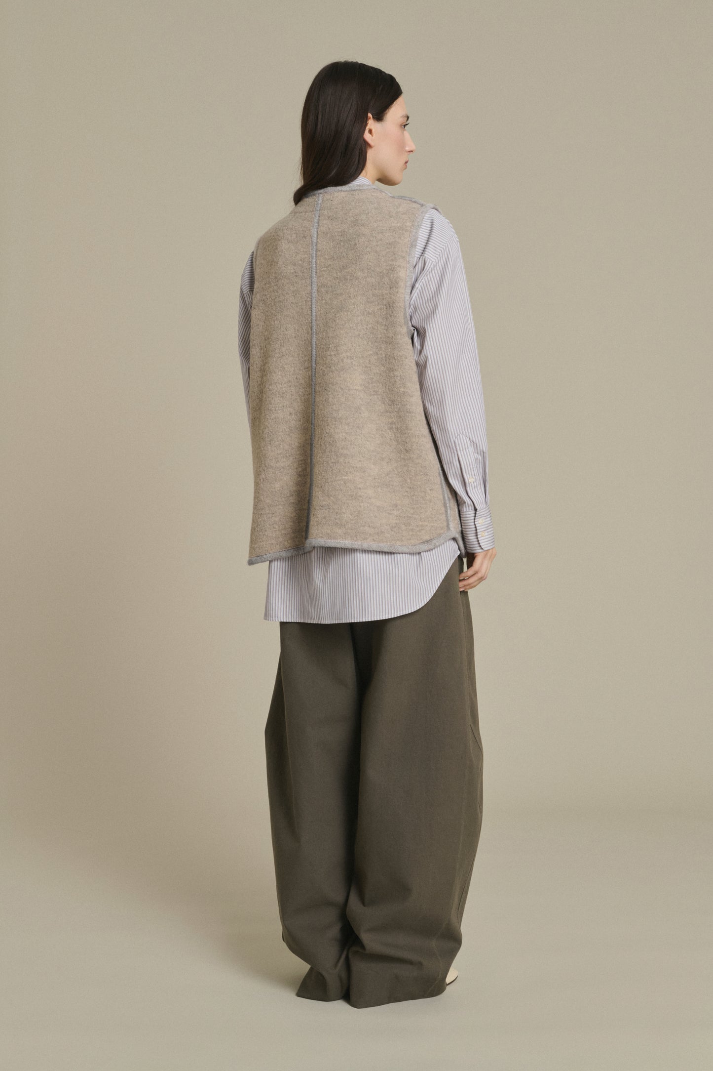 Chicago Jacket - Beige/Grey - Wool - Women